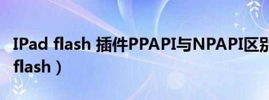 IPad flash 插件PPAPI与NPAPI区别（ipad flash）