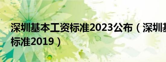 深圳基本工资标准2023公布（深圳基本工资标准2019）