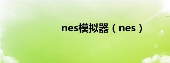 nes模拟器（nes）