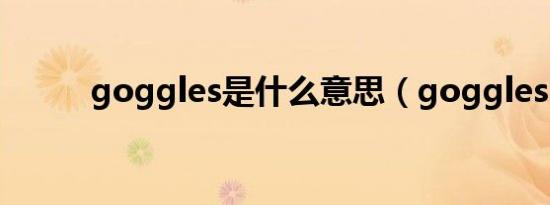 goggles是什么意思（goggles）