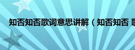 知否知否歌词意思讲解（知否知否 歌词）