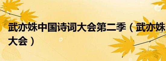 武亦姝中国诗词大会第二季（武亦姝中国诗词大会）