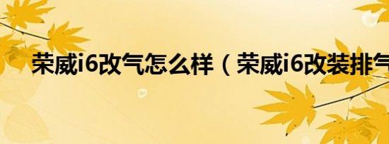 荣威i6改气怎么样（荣威i6改装排气管）