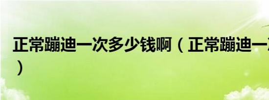 正常蹦迪一次多少钱啊（正常蹦迪一次多少钱）