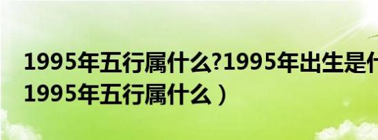 1995年五行属什么?1995年出生是什么命?（1995年五行属什么）