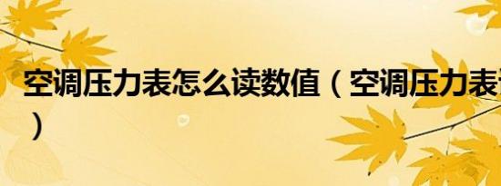 空调压力表怎么读数值（空调压力表读数图解）