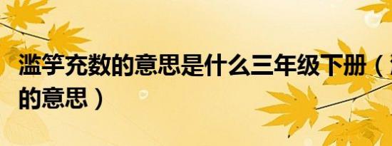 滥竽充数的意思是什么三年级下册（滥竽充数的意思）