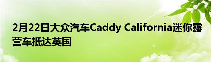 2月22日大众汽车Caddy California迷你露营车抵达英国(图1)