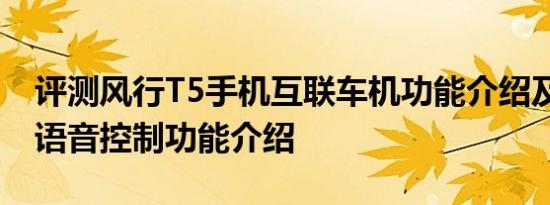 评测风行T5手机互联车机功能介绍及风行T5语音控制功能介绍