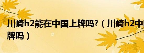 川崎h2能在中国上牌吗?（川崎h2中国可以上牌吗）