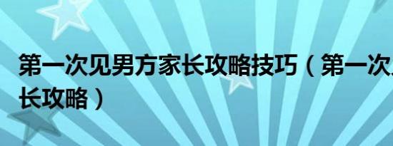 第一次见男方家长攻略技巧（第一次见男方家长攻略）