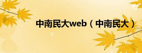 中南民大web（中南民大）