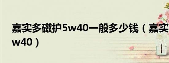 嘉实多磁护5w40一般多少钱（嘉实多磁护5w40）