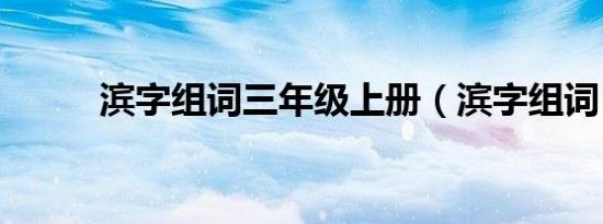 滨字组词三年级上册（滨字组词）