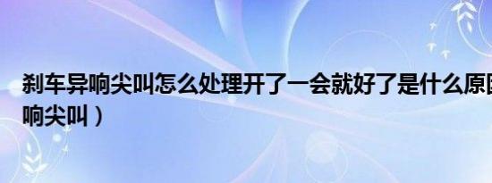 刹车异响尖叫怎么处理开了一会就好了是什么原因（刹车异响尖叫）