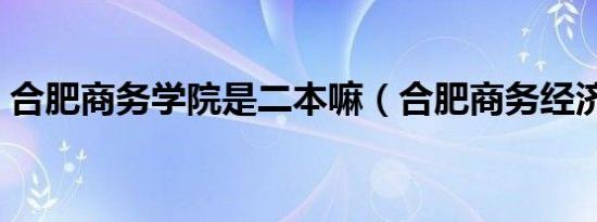 合肥商务学院是二本嘛（合肥商务经济学校）