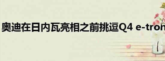 奥迪在日内瓦亮相之前挑逗Q4 e-tron概念车