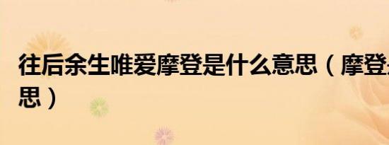 往后余生唯爱摩登是什么意思（摩登是什么意思）