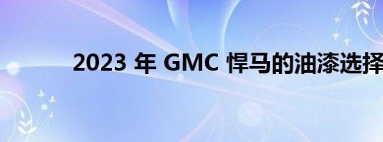 2023 年 GMC 悍马的油漆选择