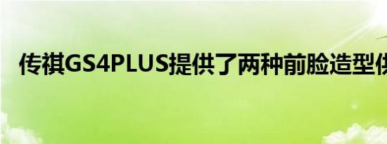 传祺GS4PLUS提供了两种前脸造型供选择