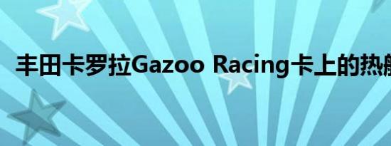 丰田卡罗拉Gazoo Racing卡上的热舱口盖