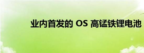 业内首发的 OS 高锰铁锂电池