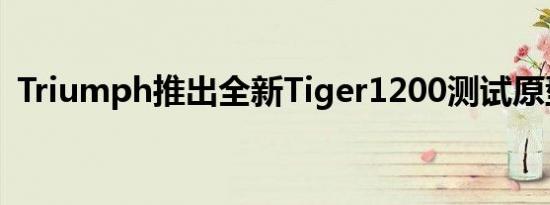 Triumph推出全新Tiger1200测试原型照片