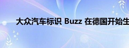 大众汽车标识 Buzz 在德国开始生产