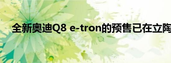 全新奥迪Q8 e-tron的预售已在立陶宛开