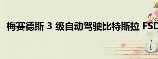 梅赛德斯 3 级自动驾驶比特斯拉 FSD 更好