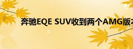 奔驰EQE SUV收到两个AMG版本