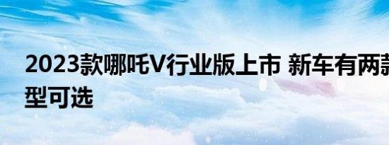 2023款哪吒V行业版上市 新车有两款配置车型可选