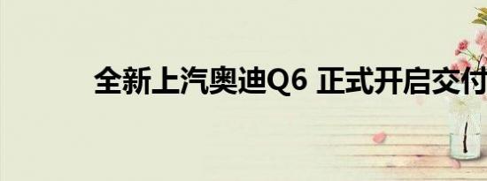 全新上汽奥迪Q6 正式开启交付