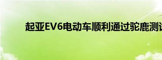 起亚EV6电动车顺利通过驼鹿测试