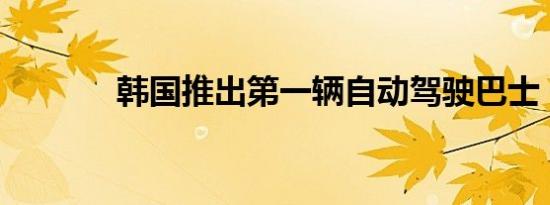 韩国推出第一辆自动驾驶巴士