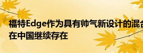 福特Edge作为具有帅气新设计的混合动力车在中国继续存在