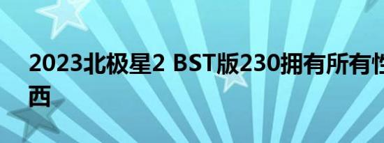 2023北极星2 BST版230拥有所有性能好东西