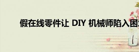 假在线零件让 DIY 机械师陷入困境