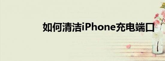 如何清洁iPhone充电端口