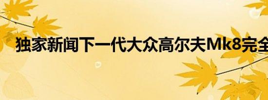 独家新闻下一代大众高尔夫Mk8完全隐匿