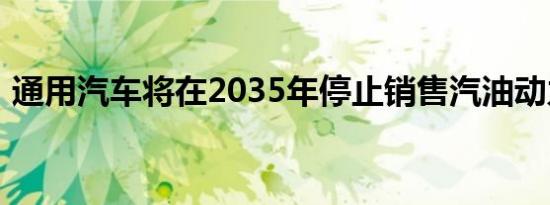 通用汽车将在2035年停止销售汽油动力汽车