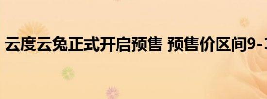 云度云兔正式开启预售 预售价区间9-10万元