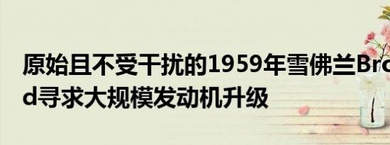 原始且不受干扰的1959年雪佛兰Brookwood寻求大规模发动机升级