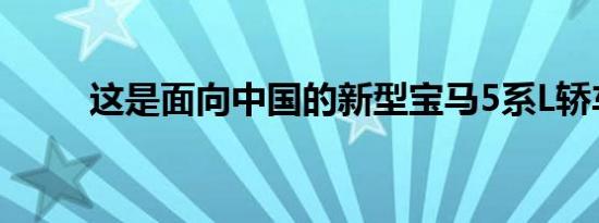 这是面向中国的新型宝马5系L轿车