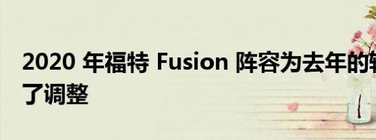 2020 年福特 Fusion 阵容为去年的轿车进行了调整