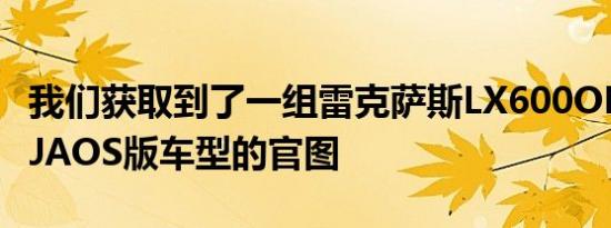 我们获取到了一组雷克萨斯LX600OFFROADJAOS版车型的官图