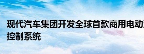 现代汽车集团开发全球首款商用电动汽车性能控制系统