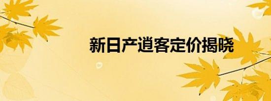 新日产逍客定价揭晓