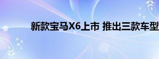 新款宝马X6上市 推出三款车型