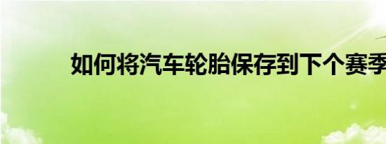 如何将汽车轮胎保存到下个赛季